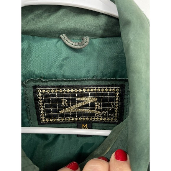 Vintage RZR Originals Women’s Korean Green Leather Jacket Button-Up Medium - Picture 2 of 15